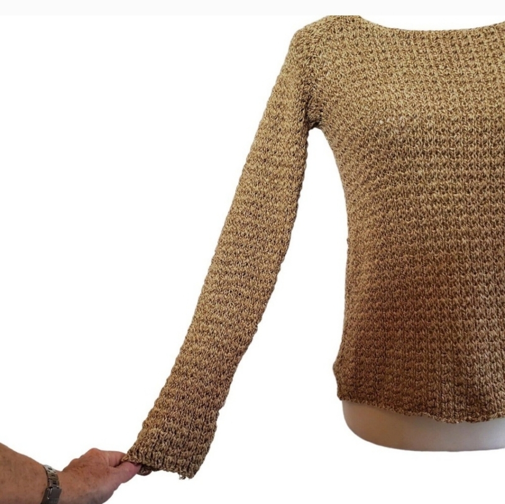 LRL Lauren Jean Co Sweater Womens Small Boat Neck Capsule Neutral Linen Cotton S - Picture 5 of 11